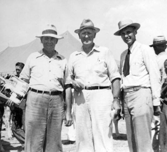 4-H Livestock Show - J.N. Vallow, Fred Blackburn, Mr. Garbe  